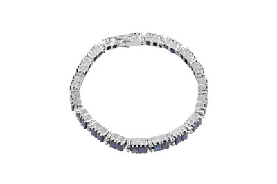 Lot 73 - A sapphire and diamond line bracelet