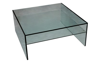 Lot 83 - A CONTEMPORARY SQUARE GLASS COFFEE TABLE, POSSIBLY RETAILED BY BO CONCEPT
