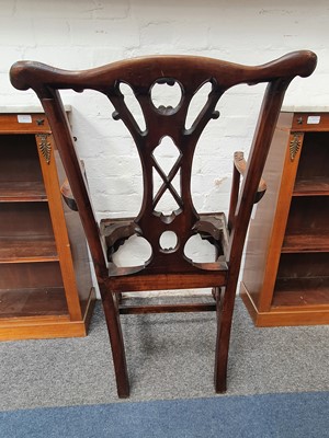Lot 1 - A CHIPPENDALE STYLE MAHOGANY CARVER, 19TH CENTURY