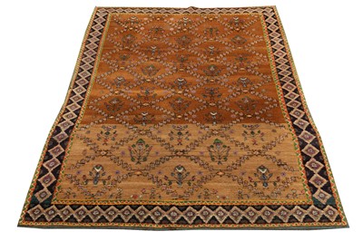 Lot 23 - AN UNUSUAL ANTIQUE AGRA RUG, NORTH INDIA