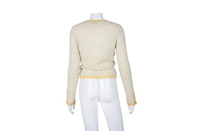 Lot 211 - Chanel Yellow Boucle Tweed Cardigan - Size 40