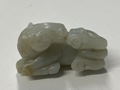 Lot 570 - A GROUP OF CHINESE JADE CARVINGS.