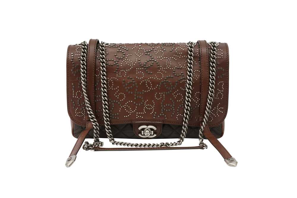 Lot 241 - Chanel Brown Paris-Dallas Western Flap Bag