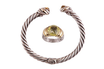 Lot 132 - David Yurman l A cable bracelet and ring