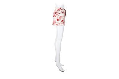 Lot 13 - Gucci White Denim Print Mini Skirt - Size 40