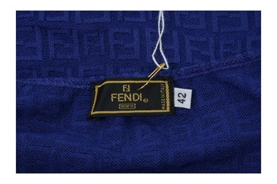Lot 129 - Fendi Royal Blue FF Logo Mesh Top - Size 42
