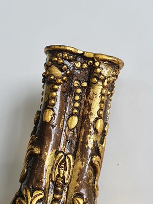 Lot 23 - A CHINESE GILT-BRONZE TOOL VASE.