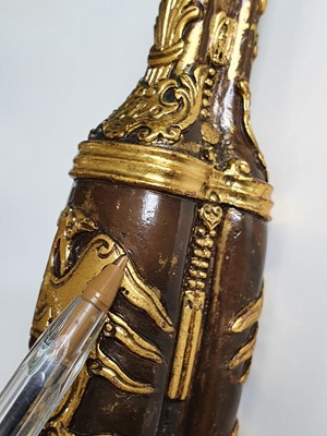 Lot 23 - A CHINESE GILT-BRONZE TOOL VASE.