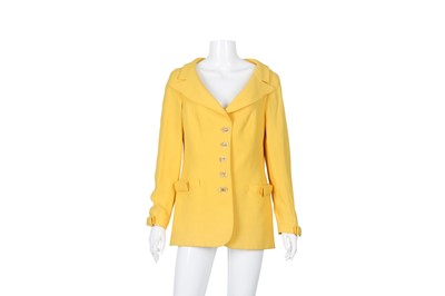 Lot 213 - Christian Dior Sunflower Yellow Crepe Bow Jacket