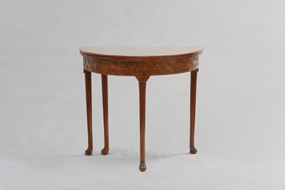 Lot 8 - A CHINESE HUANGHUALI DEMI-LUNE GAMING TABLE.