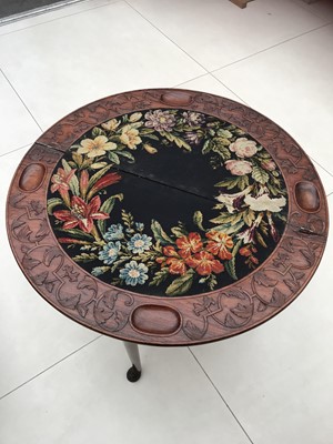 Lot 8 - A CHINESE HUANGHUALI DEMI-LUNE GAMING TABLE.