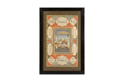 Lot 325 - AN HONORARY PORTRAIT OF THE TIMURID PRINCE JALAL-UD-DIN MIRAN SHAH (1366 - 1408)