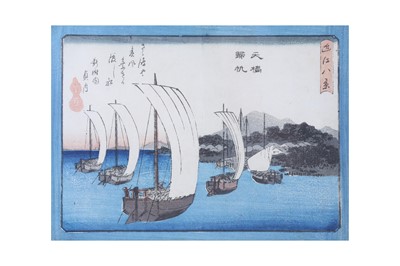 Lot 426 - UTAGAWA HIROSHIGE (1797 – 1858). Eight Views of Lake Biwa (Omi hakkei).