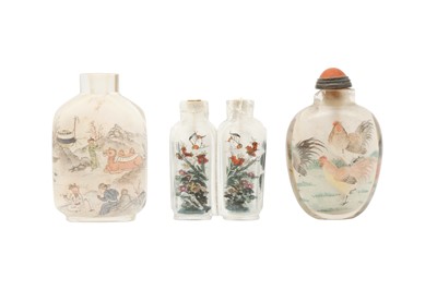 Lot 205 - THREE CHINESE INSIDE-PAINTED SNUFF BOTTLES.