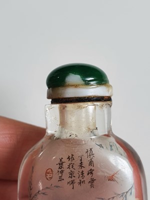 Lot 203 - A CHINESE INSIDE-PAINTED 'CRICKETS' SNUFF BOTTLE.