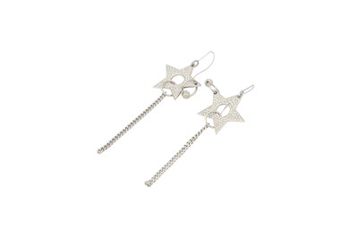 Lot 594 - Dior Punk Star Dangle Pierced Earrings