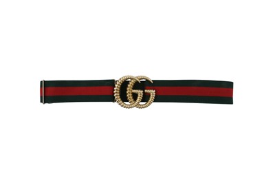 Lot 197 - Gucci Piccadilly Moon Elastic Web Belt - Size 75