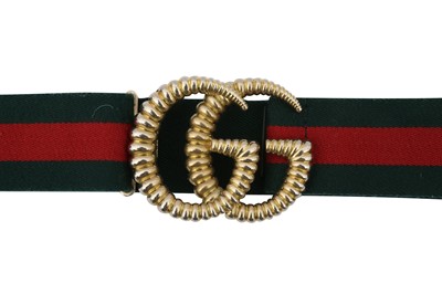 Lot 197 - Gucci Piccadilly Moon Elastic Web Belt - Size 75
