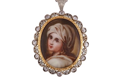 Lot 25 - A portrait miniature and diamond brooch/pendant