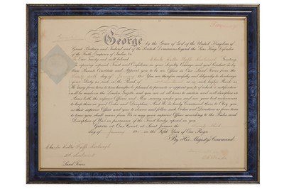 Lot 38 - ROYAL WARRANT SIGNED BY GEORGE V, KING OF THE UNITED KINGDOM