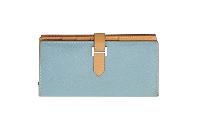 Lot 140 - Hermes Blue Jean Epsom Bearn Bi-Fold Wallet