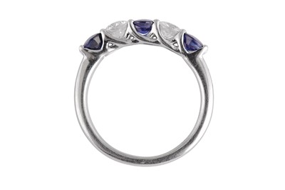 Lot 72 - A diamond and sapphire five-stone ring
