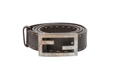 Lot 214 - Fendi Dark Brown Selleria FF Logo Belt - Size 95