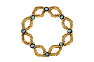 Lot 138 - A turquoise and enamel bracelet