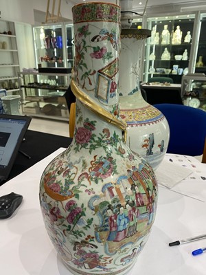 Lot 539 - TWO LARGE CHINESE FAMILLE ROSE VASES.