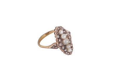 Lot 11 - A seed pearl and diamond ring