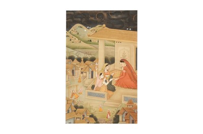 Lot 595 - LADIES IN CONVERSATION ON A PALATIAL TERRACE