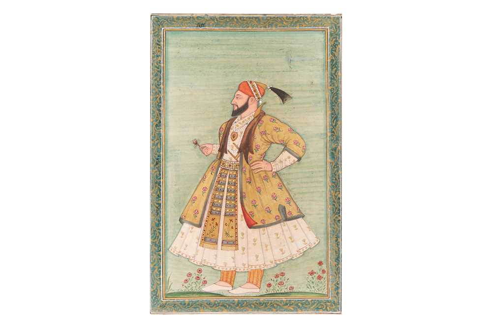 Lot 609 - A STANDING PORTRAIT OF ABUL HASAN QUTB SHAH (R. 1672-1686)