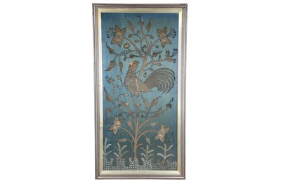 Lot 263 - A PAIR OF INDIAN EMBROIDERED PANELS