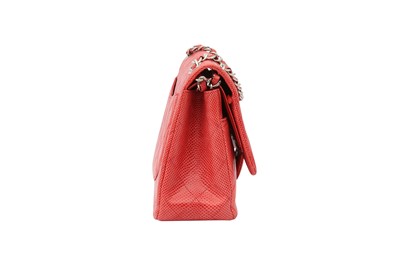 Lot 3 - Chanel Red Embossed Jumbo Classic Double Flap Bag