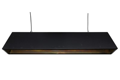 Lot 405 - A LARGE BLACK METAL CEILING LIGHT, CONTEMPORARY