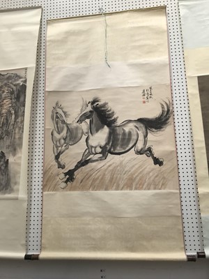 Lot 150 - XU BEIHONG (attributed to, 1895 – 1953). Galloping Horses.
