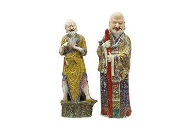 Lot 709 - TWO CHINESE FAMILLE ROSE FIGURES.