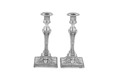 Lot 622 - A pair of George III sterling silver candlesticks, Sheffield 1774 by John Winter and Co