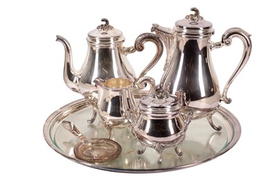 Lot 157 - A CHRISTOFLE, FRANCE SILVER PLATED FOUR PIECE TEA AND COFFEE SERVICE