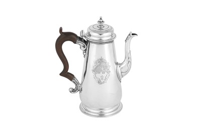 Lot 675 - A George II sterling silver coffee pot, London 1738 by Thomas Whipham (reg. 7th June 1737)