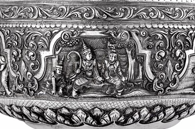 Lot 174 - A late 19th century Burmese unmarked silver bowl, Rangoon circa 1890