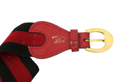 Lot 23 - Gucci Red Horsebit Web Belt - Size 71