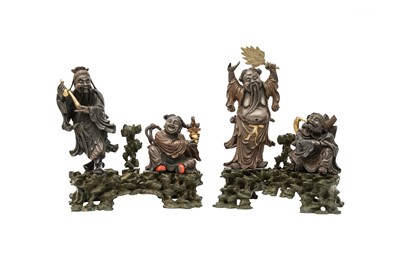 Lot 283 - TWO CHINESE FUJIANESE LACQUER 'IMMORTAL' GROUPS.