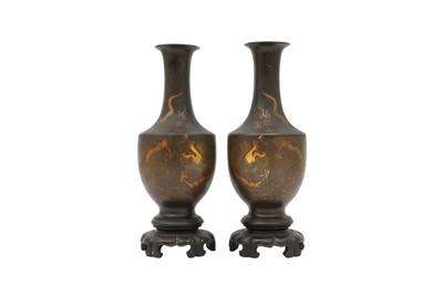 Lot 285 - A PAIR OF CHINESE FUJIANESE 'DRAGON' VASES.