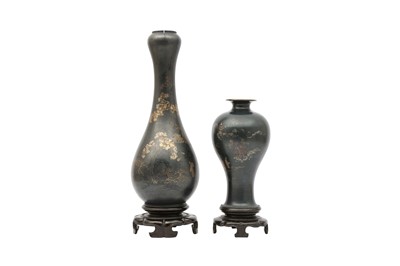 Lot 287 - TWO CHINESE FUJIANESE LACQUER VASES.