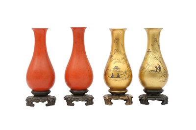 Lot 289 - FOUR CHINESE FUJIANESE LACQUER VASES.