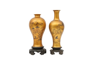 Lot 288 - TWO CHINESE FUJIANESE GILT-LACQUER VASES.