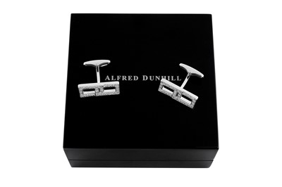 Lot 322 - A PAIR OF DIAMOND CUFFLINKS BY ALFRED DUNHILL