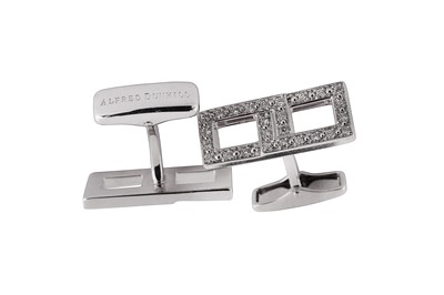 Lot 322 - A PAIR OF DIAMOND CUFFLINKS BY ALFRED DUNHILL
