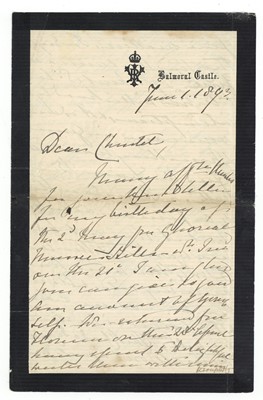 Lot 21 - AUTOGRAPH LETTER FROM QUEEN VICTORIA